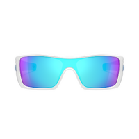 Oakley Batwolf Custom OO9101 Polished White / Prizm Sapphire Lenses