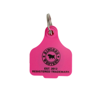 Ringers Western Cattle Tag Keyring Neon Pink