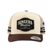Ringers Western Country Club Deep Fit Trucker Cap Off White / Chocolate OSFM