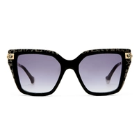 Camilla Here Comes Trouble CAM2531057 Black w Gold Glitter Leopard / Cool Smoke Gradient Lenses