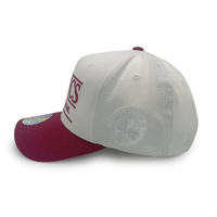 Mitchell & Ness Boston Celtics Flexfit 110 Stacked White Cream/Burgundy OSFM