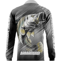 Mangrove Jacks Fishing Shirt Barramundi Grey Available In Various Sizes