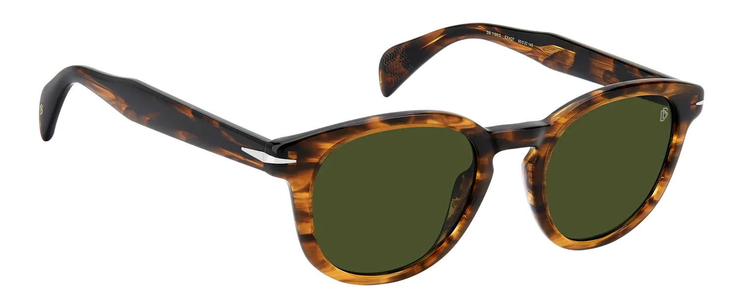 David Beckham DB 1198/S EX4 QT 50 Brown Horn / Green Lenses