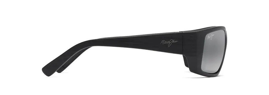 Maui Jim Wassup 123 02W Matte Black Wood Grain Neutral Grey