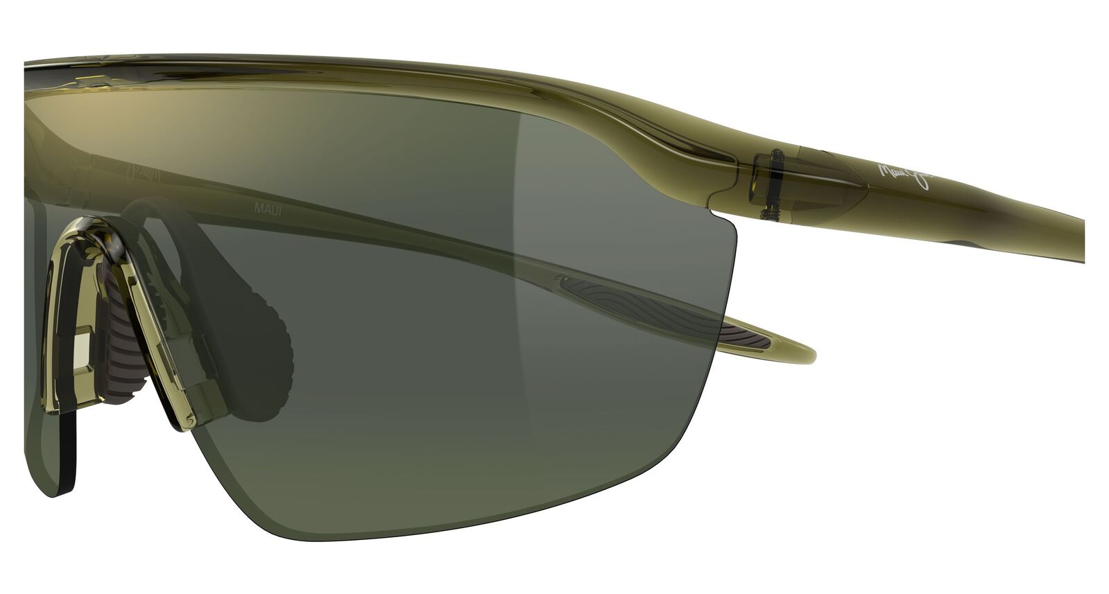Maui Jim Miona HT374-15A Shiny Transparent Military Green / Maui HT Polarised Lenses