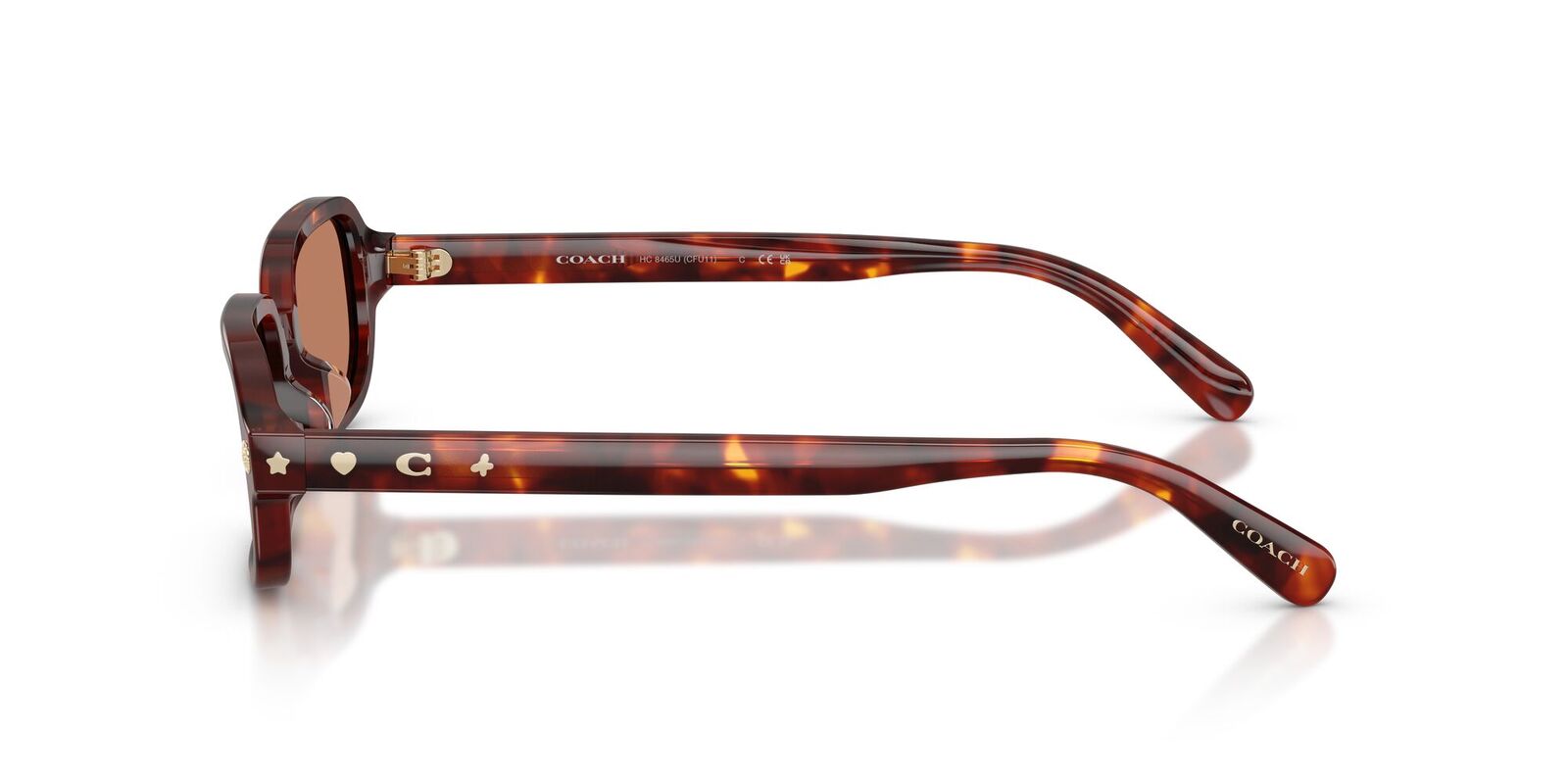 Coach CFU11 HC8465U 593873-51 Walnut Tortoise / Light Brown Solid Lenses