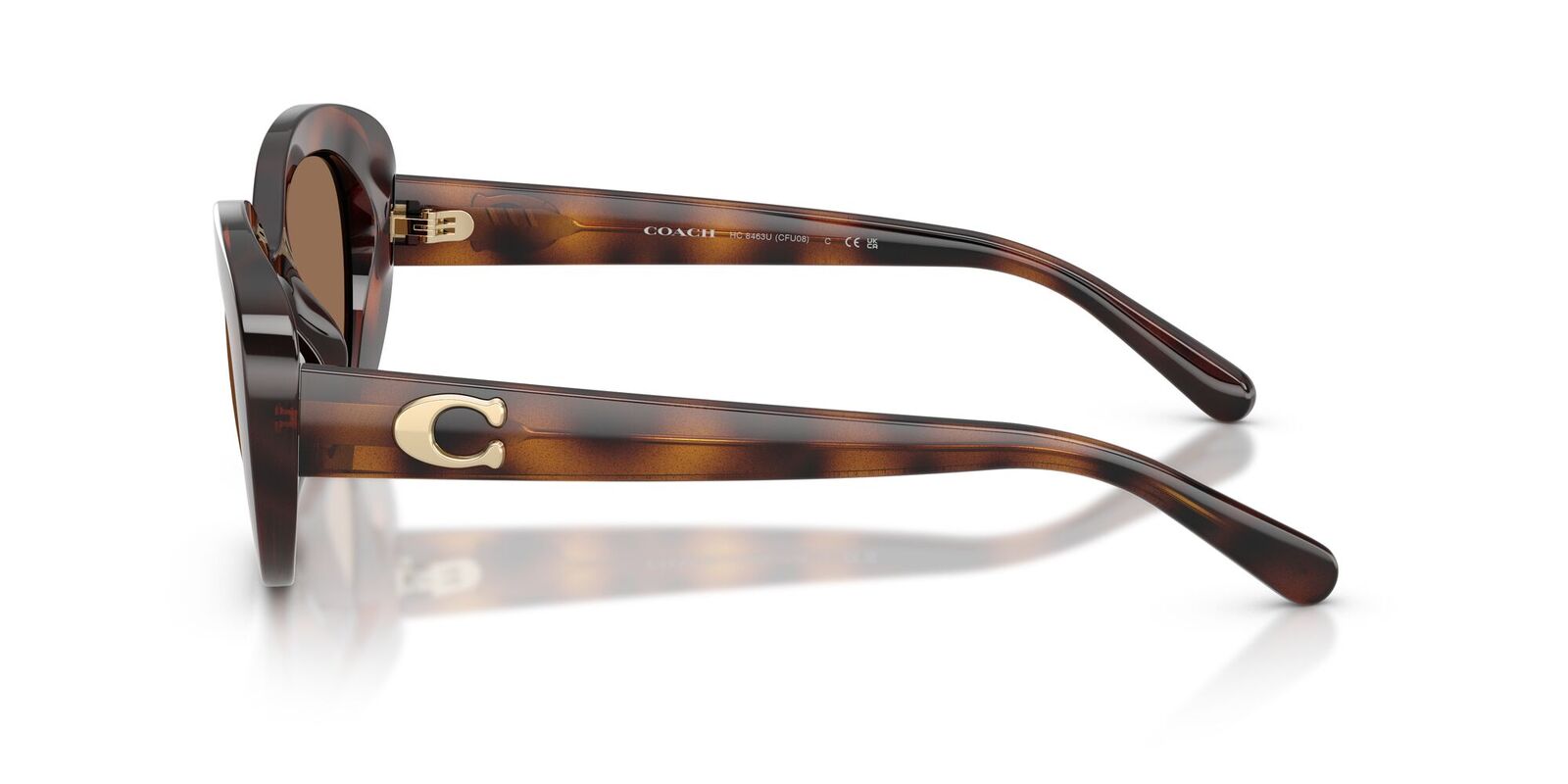 Coach CFU08 HC8463U 512073-51 Dark Tortoise / Brown Solid Lenses