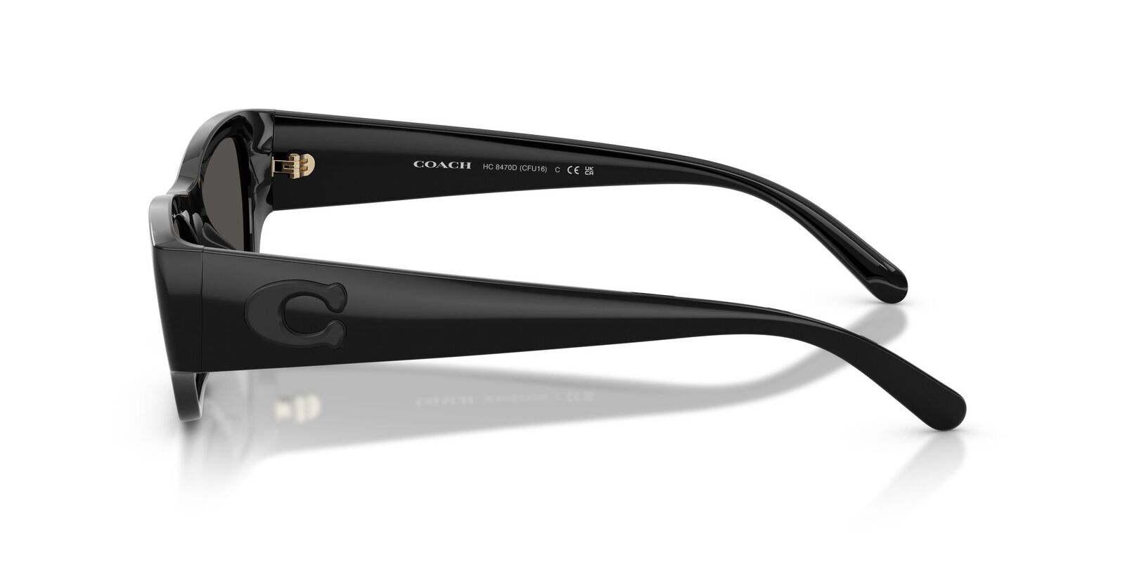 Coach CFU16 HC8470D 500287-55 Black / Grey Solid Lenses