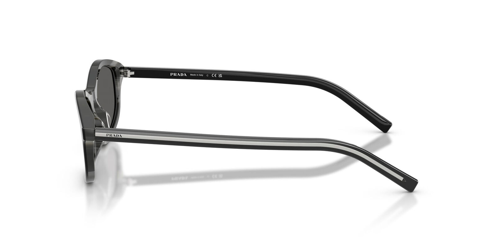 Prada PRD17S 29O20Z-52 Black Basalt Horn / Dark Grey Lenses