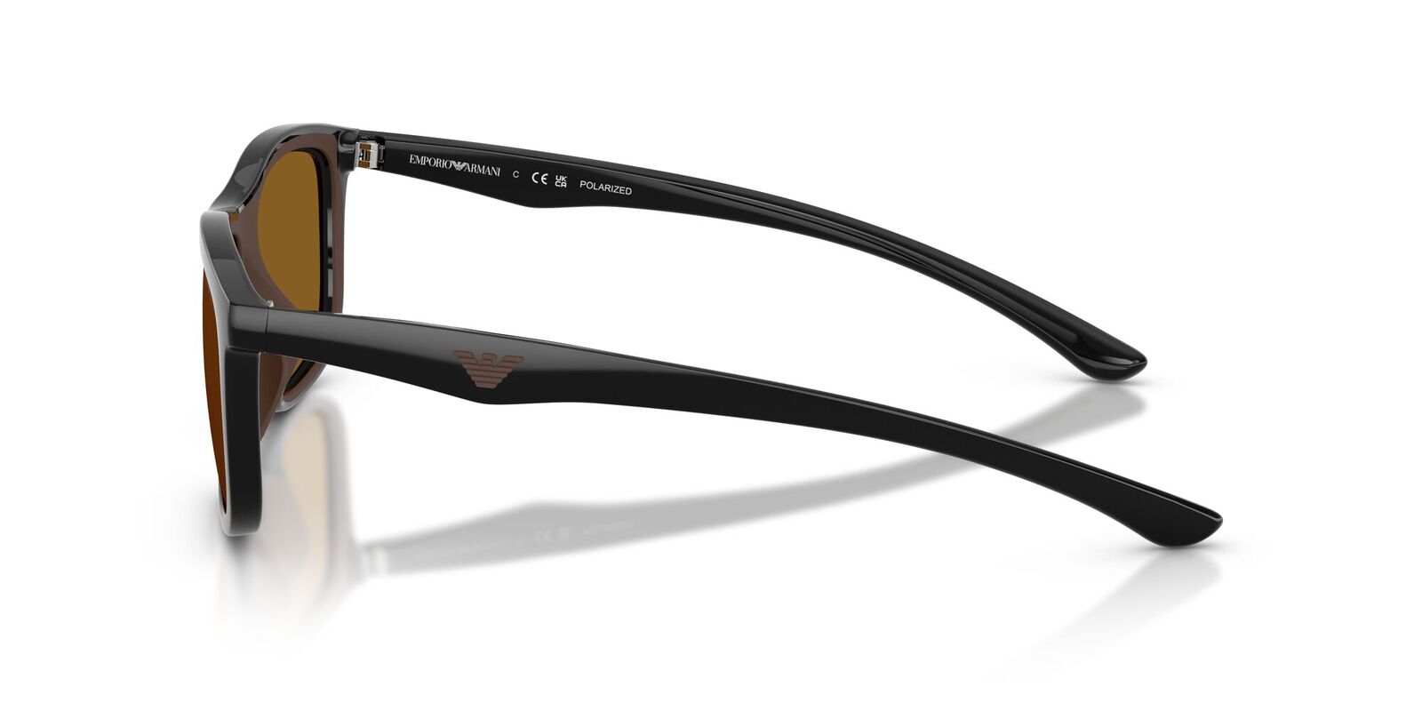 Emporio Armani EA4277U 501783-57 Shiny Black / Dark Brown Polarised Lenses