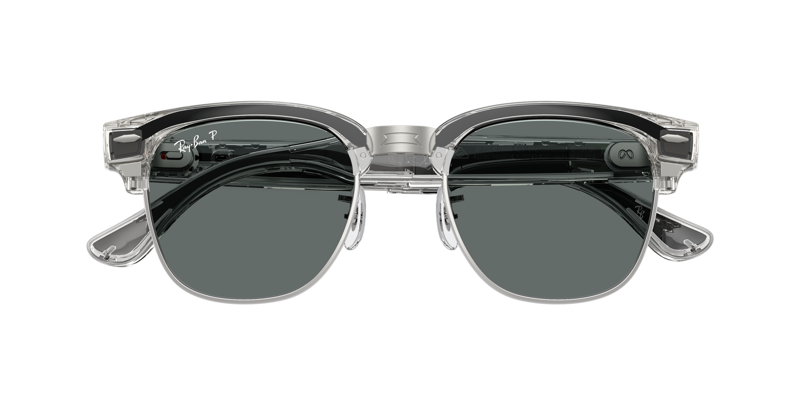 Ray-Ban x Meta Audio (Gen 3) Clubmaster RW7004 693081-51 Transparent Iron Grey / Grey Polarised Lenses