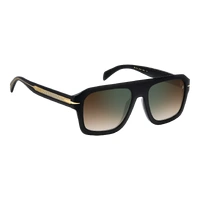 David Beckham DB 7127/S 2M2 QY 54 Black Gold / Brown Gradient Green Mirror Lenses