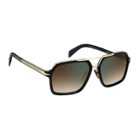 David Beckham DB 7128/S 2M2 QY 58 Black Gold / Brown Gradient Green Mirror Lenses
