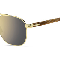 Hugo Boss BOSS 1723/S T5U JO 56 Gold Brown Horn / Grey Bronze Mirror Lenses