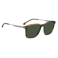 Hugo Boss BOSS 1886/S 6C5 QT 55 Brown Horn Ruthenium / Green Lenses