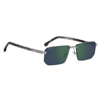 Hugo Boss BOSS 1918/S 6LB MT 57 Ruthenium / Green Mirror Lenses