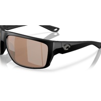 Costa Del Mar Fly Line 6S9129 912904-64 Matte Black / Copper Silver Mirror Polarised Lenses
