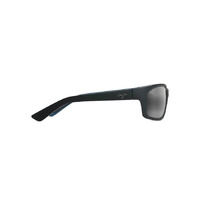 Maui Jim Kanaio Coast 766-02MD Matte Soft Black w White and Blue / Neutral Grey Polarised Lenses