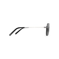 Maui Jim Mano 877-02 Black w Silver Stripe / Neutral Grey Polarised Lenses *