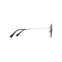 Maui Jim ‘Olali Asian Fit 657-17A Shiny Silver w Black / Neutral Grey Polarised Lenses