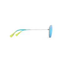 Maui Jim Na'auao B675-17B Shiny Silver w Blue & Green / Blue Hawaii Polarised Lenses