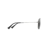 Maui Jim Hauoli XS 589-17 Shiny Silver w Black / Neutral Grey Polarised Lenses