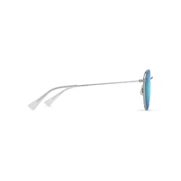 Maui Jim Kauwela B591-17B Shiny Silver w Crystal / Blue Hawaii Polarised Lenses
