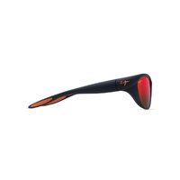 Maui Jim Haulani Asian Fit RM343-03 Matte Solid Dark Blue w Orange / Hawaii Lava Polarised Lenses