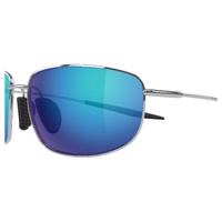 Maui Jim Ho'okipa Ultra M B369-17 Shiny Silver / Blue Hawaii Polarised Lenses