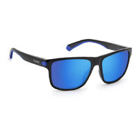 Polaroid PLD 2123/S D51 5X 57 Black Blue / Blue Mirror Polarised Lenses