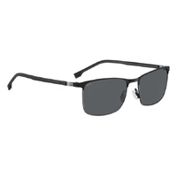 Hugo Boss BOSS 1635/S TI7 IR 57 Matte Black Ruthenium / Grey Lenses