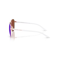 Michael Kors Hvar MK5007 104525-59 Rose Gold w White / Blue Mirror Lenses