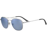 Serengeti Carroll SS542002 Shiny Silver / 555nm Blue Polarised Photochromic Lenses