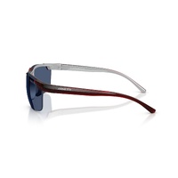 Arnette AN4370 303980-62 Red w Metallic Silver / Dark Blue Lenses