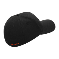 Oakley Bark Embossed Hat FOS902102 04C Pitch Black w Flame Red L/XL