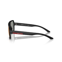Prada Linea Rossa PSA06S DG008F-59 Black Rubber / Dark Grey Mirror Blue Red Lenses