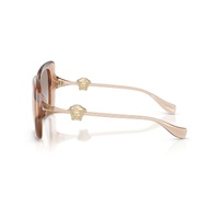 Versace VE4499U 55386E-57 Opal Rose / Brown Gradient Gold Mirror Lenses