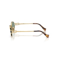 Miu Miu MU52YS 5AK04M-54 Gold / Green Mirror Internal Silver Lenses