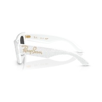 Ray-Ban RB4940BP 686687-47 Wayfarer Puffer White w Strass Pave / Dark Grey Lenses