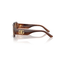 Dolce & Gabbana Kids DX4011 348173-48 Transparent Brown w Striped Brown / Dark Brown Lenses
