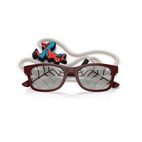 Ray-Ban Junior RJ9086S 7232AI-46 Dark Red / Grey Tampo Triangles Silver Lenses