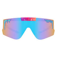 Pit Viper The Copacabana Flip Offs Orange Red w Teal Splatter / Blue Purple Revo Lenses