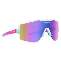 Pit Viper The Bonaire Breeze Try-Hard White w Pink / Blue Purple Mirror Lenses