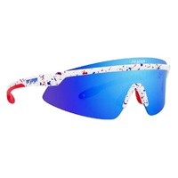 Pit Viper The Merika Skysurfer Red w White & Blue / Blue Mirror Polarised Lenses