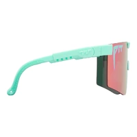 Pit Viper The Oral Exam Original Double Wide Teal / Pink Mirror Polarised Lenses