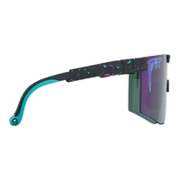 Pit Viper The Midnight Original Wide 2.0 Black w Blue Splatter / Purple Mirror Polarised Lenses