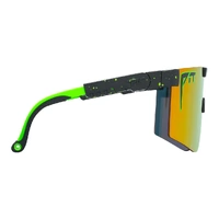 Pit Viper The Monster Bull Original Wide 2.0 Black w Green Splatter / Orange Mirror Polarised Lenses