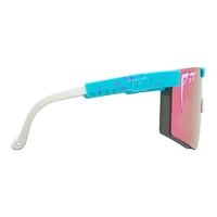 Pit Viper The Gobby Original Double Wide Blue w Pink / Pink Mirror Polarised Lenses
