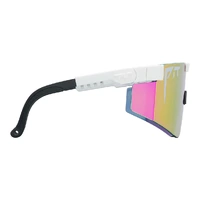 Pit Viper The Miami Nights Original Single Wide White / Pink Mirror Lenses