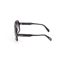 Tom Ford Falconer-02 FT0884 01B-60 Shiny Black / Smoke Gradient Lenses